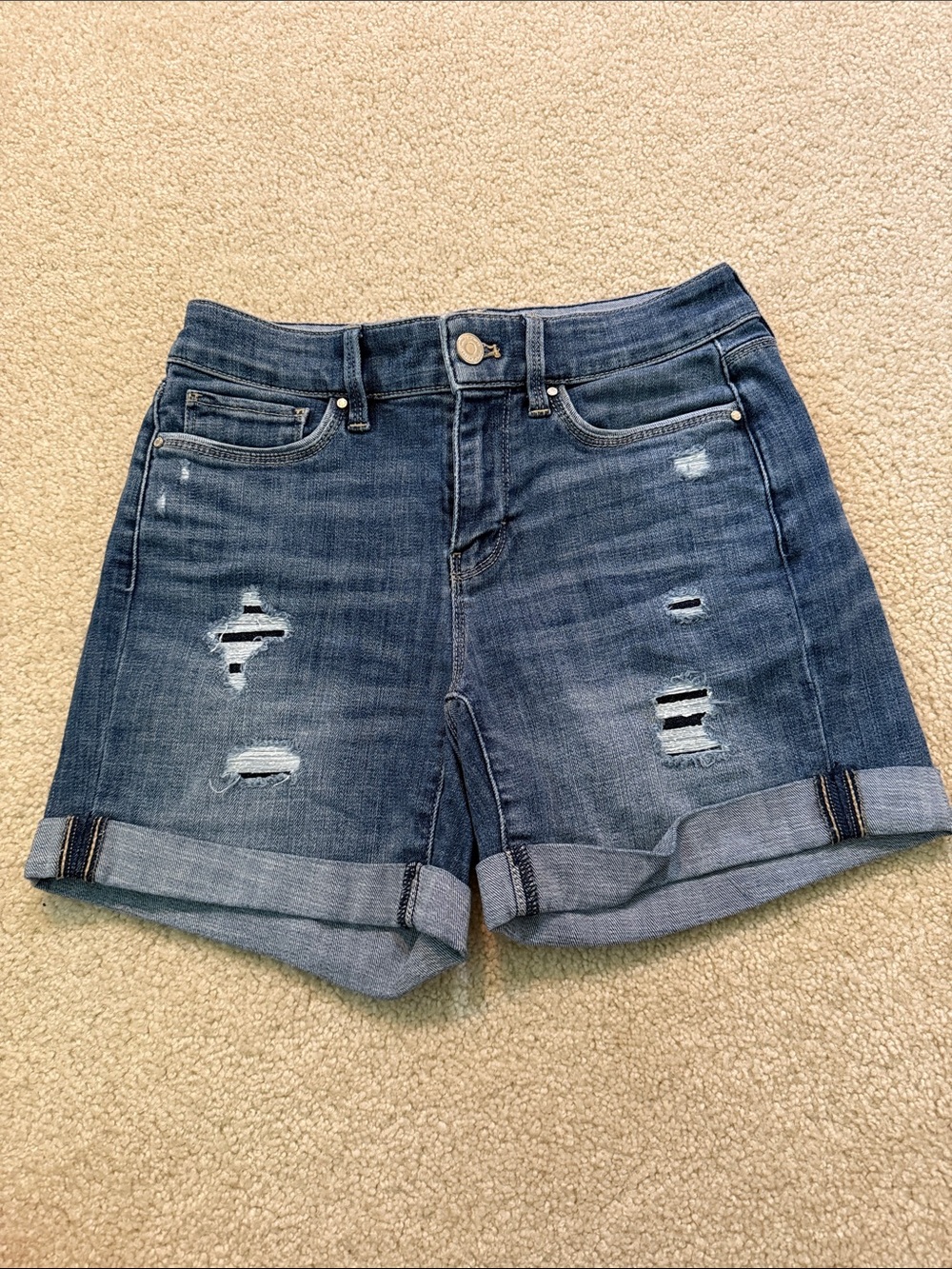 White House Black Market Dark Blue “the 5” short” Denim Shorts